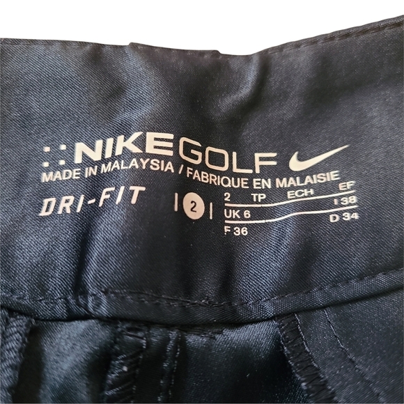 Nike Golf Dri-fit black zip-up buttoned straight leg capri pants - Picture 3 of 10